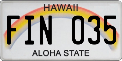 HI license plate FIN035