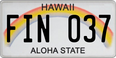 HI license plate FIN037