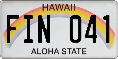 HI license plate FIN041