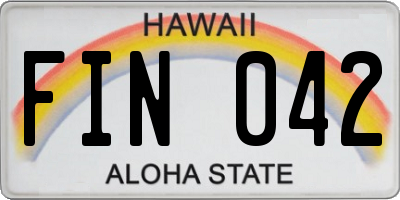 HI license plate FIN042