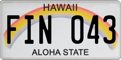 HI license plate FIN043