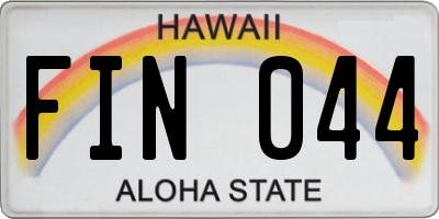 HI license plate FIN044