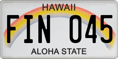 HI license plate FIN045
