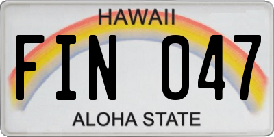 HI license plate FIN047
