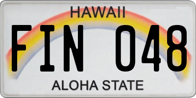 HI license plate FIN048
