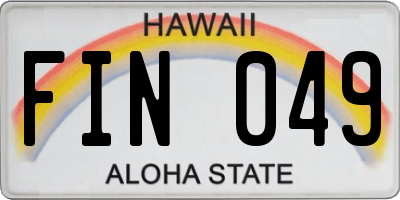 HI license plate FIN049