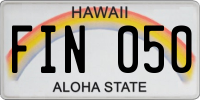 HI license plate FIN050