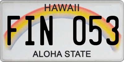 HI license plate FIN053