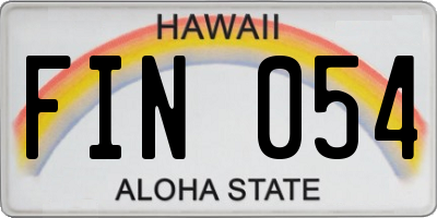 HI license plate FIN054