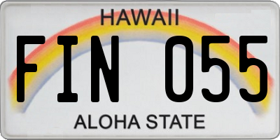 HI license plate FIN055