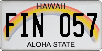 HI license plate FIN057
