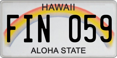 HI license plate FIN059