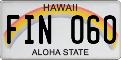 HI license plate FIN060