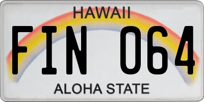 HI license plate FIN064