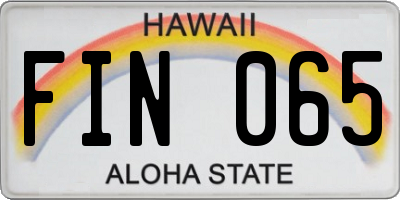 HI license plate FIN065