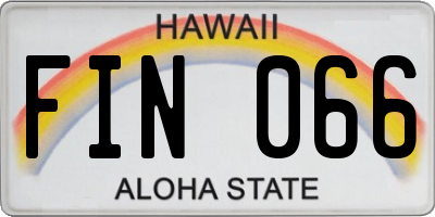 HI license plate FIN066