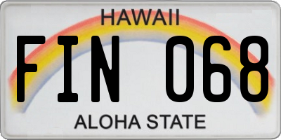 HI license plate FIN068