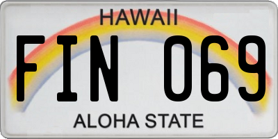 HI license plate FIN069
