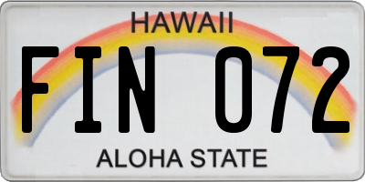 HI license plate FIN072