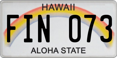 HI license plate FIN073