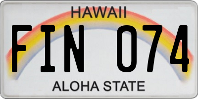 HI license plate FIN074