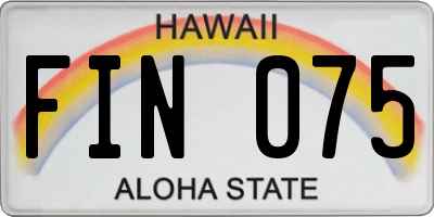 HI license plate FIN075