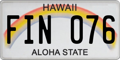 HI license plate FIN076