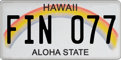 HI license plate FIN077