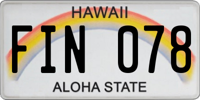 HI license plate FIN078