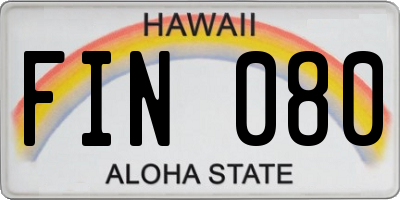 HI license plate FIN080