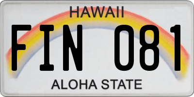 HI license plate FIN081