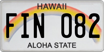 HI license plate FIN082