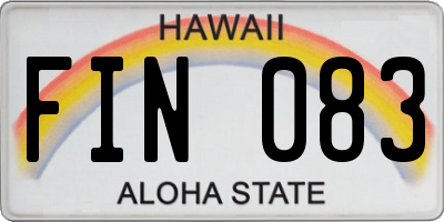 HI license plate FIN083