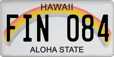 HI license plate FIN084