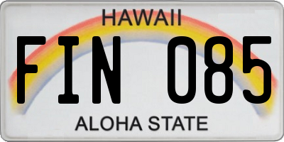HI license plate FIN085