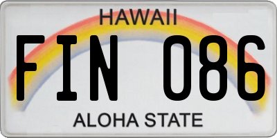 HI license plate FIN086