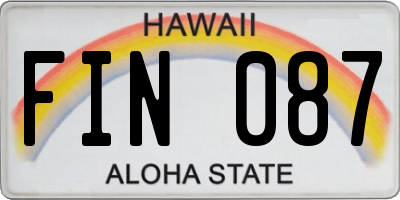HI license plate FIN087