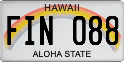 HI license plate FIN088