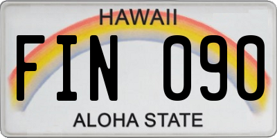 HI license plate FIN090