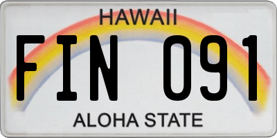 HI license plate FIN091