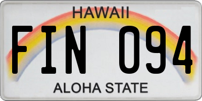 HI license plate FIN094