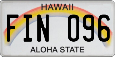 HI license plate FIN096