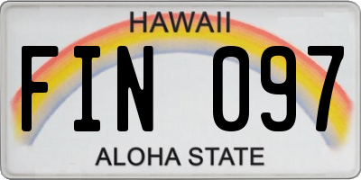HI license plate FIN097