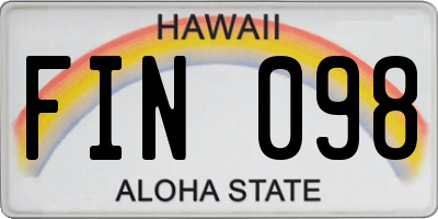 HI license plate FIN098