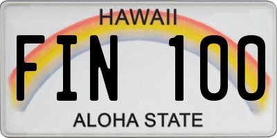HI license plate FIN100