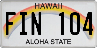 HI license plate FIN104