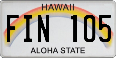 HI license plate FIN105