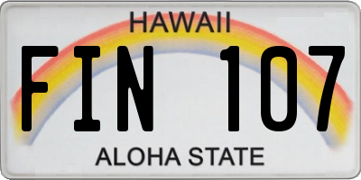 HI license plate FIN107