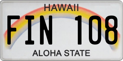 HI license plate FIN108