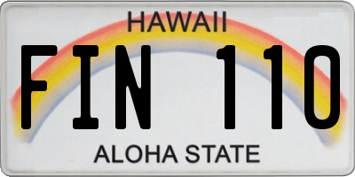 HI license plate FIN110